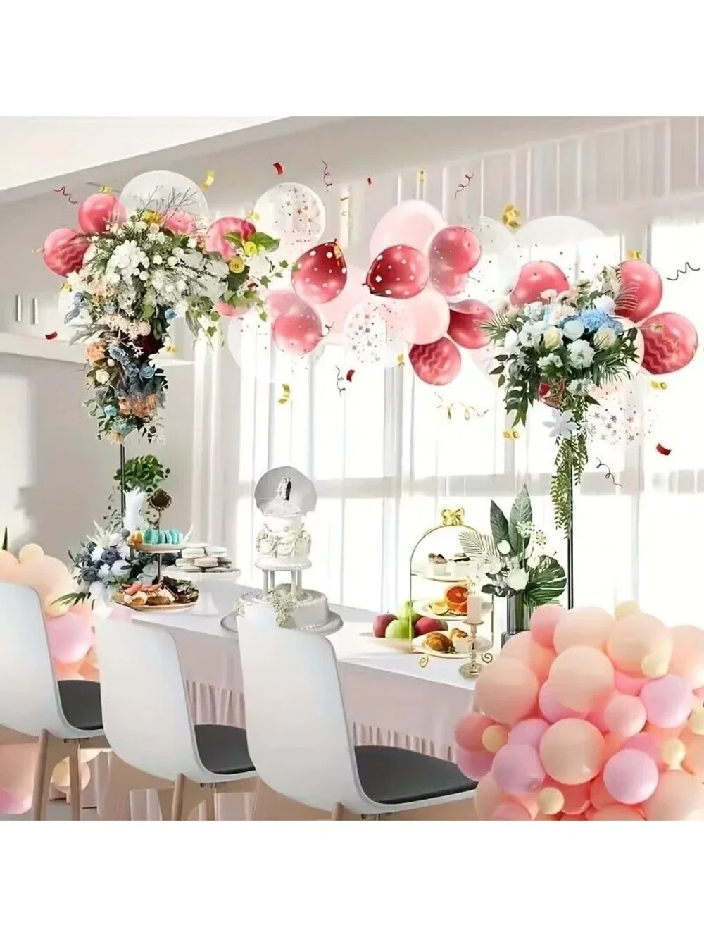 Adjustable Metal Backdrop Stand 94.5in Table Arch Frame for Wedding Party Decor